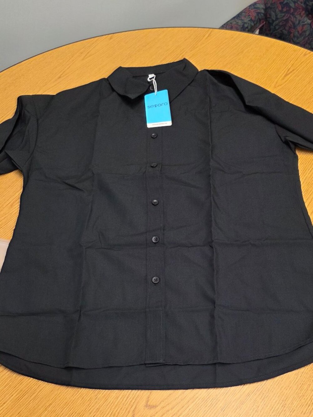 SEMARO Black Button Down Tunic Blouse Long Sleeve NWT Medium